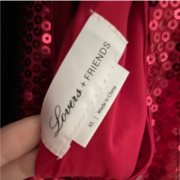 Lover + Friends Sequin Bodysuit Red Xs from Revolve Clothing - Picture 6 of 7